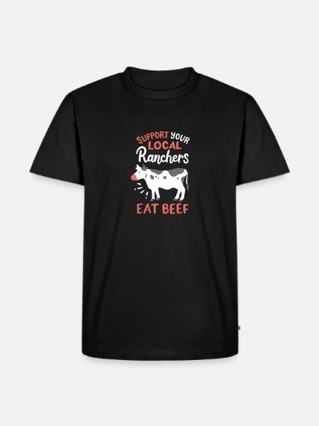 Farmer cattle - Men's Premium Organic T-Shirt - black