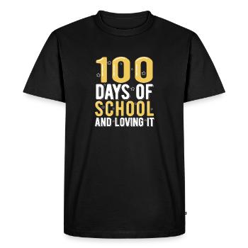 100 Days Of School - Men's Premium Organic T-Shirt - black - Front - Nico (187cm)