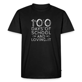 100 Days Of School - Men's Premium Organic T-Shirt - black - Front - Nico (187cm)