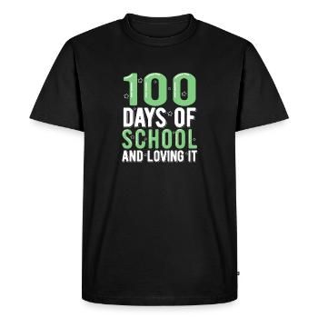 100 Days Of School - Men's Premium Organic T-Shirt - black - Front - Nico (187cm)