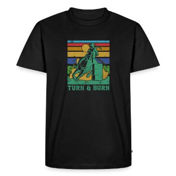 Course de barils - T-shirt Premium bio Homme - noir - Devant - Nico (187cm)