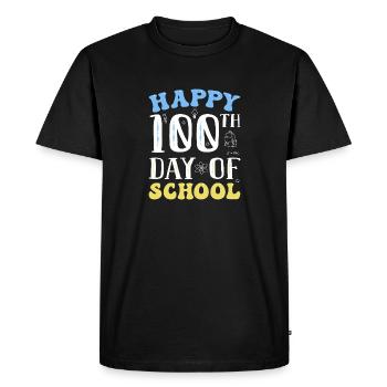 100 Days Of School - Men's Premium Organic T-Shirt - black - Front - Nico (187cm)