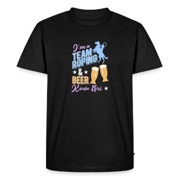 Team Roping - Men's Premium Organic T-Shirt - black - Front - Nico (187cm)