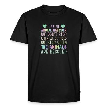 Un chien adopte le bien-être animal - T-shirt Premium bio Homme - noir - Devant - Nico (187cm)