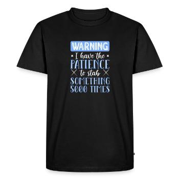Broderie au point de croix au point de croix - T-shirt Premium bio Homme - noir - Devant - Nico (187cm)