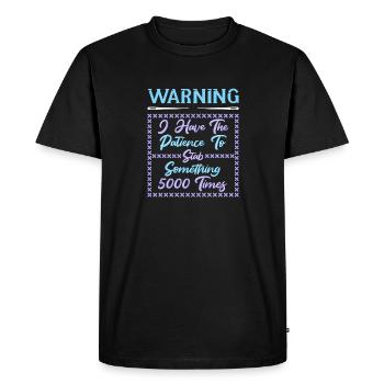 Broderie au point de croix au point de croix - T-shirt Premium bio Homme - noir - Devant - Nico (187cm)
