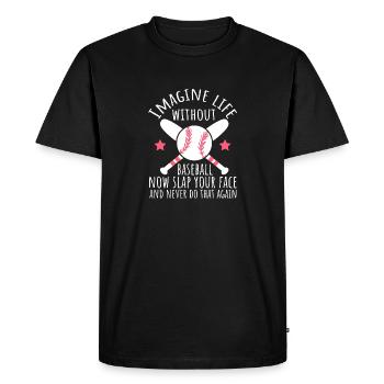Joueur de baseball Baseball - T-shirt Premium bio Homme - noir - Devant - Nico (187cm)