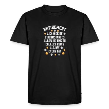 Les collectionneurs de pièces collectent des pièces - T-shirt Premium bio Homme - noir - Devant - Nico (187cm)