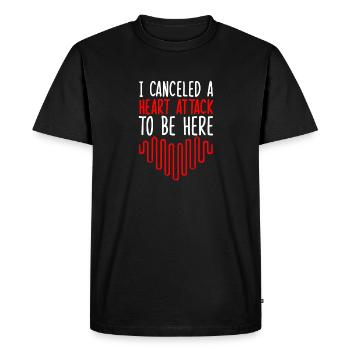 Survivant d’une crise cardiaque - T-shirt Premium bio Homme - noir - Devant - Nico (187cm)