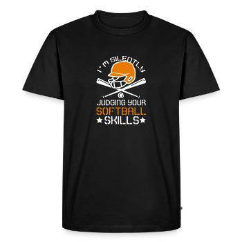 Softball - T-shirt Premium bio Homme - noir - Devant - Nico (187cm)
