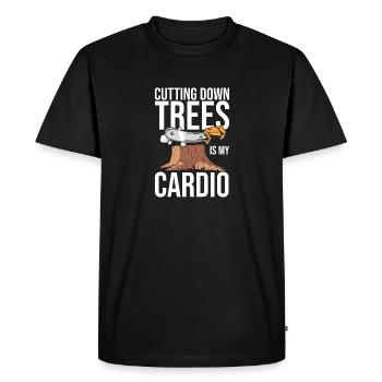 Logger Lumberjack Chainsaw - Men's Premium Organic T-Shirt - black - Front - Nico (187cm)
