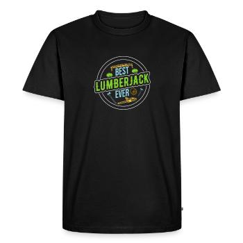 Logger Lumberjack Chainsaw - Men's Premium Organic T-Shirt - black - Front - Nico (187cm)