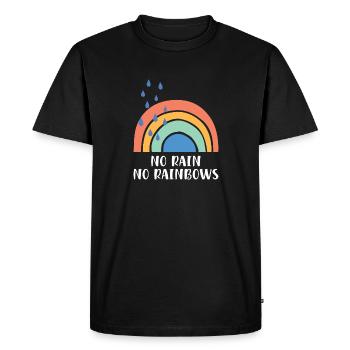 Pas de pluie Pas d’arcs-en-ciel - T-shirt Premium bio Homme - noir - Devant - Nico (187cm)