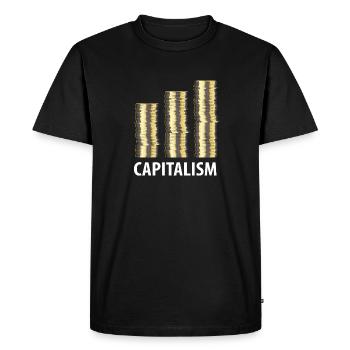 Capitalisme - T-shirt Premium bio Homme - noir - Devant - Nico (187cm)