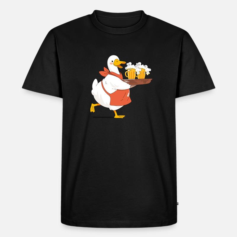 Gäns der kellner - Männer Premium Bio T-Shirt - Schwarz