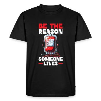 Don de sang Éducation Donner du sang - T-shirt Premium bio Homme - noir - Devant - Nico (187cm)