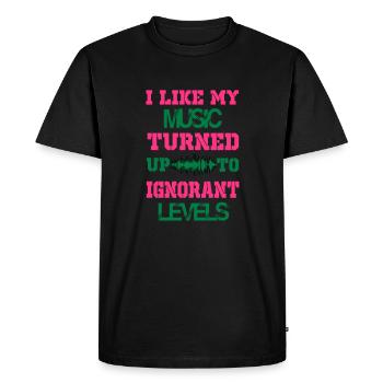 J'aime ma musique tournée vers les niveaux - T-shirt Premium bio Homme - noir - Devant - Nico (187cm)