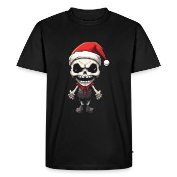 Squelette du Père Noël - T-shirt Premium bio Homme - noir - Devant - Nico (187cm)