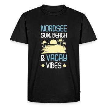 Dicton d’été de la mer du Nord - T-shirt Premium bio Homme - noir - Devant - Nico (187cm)