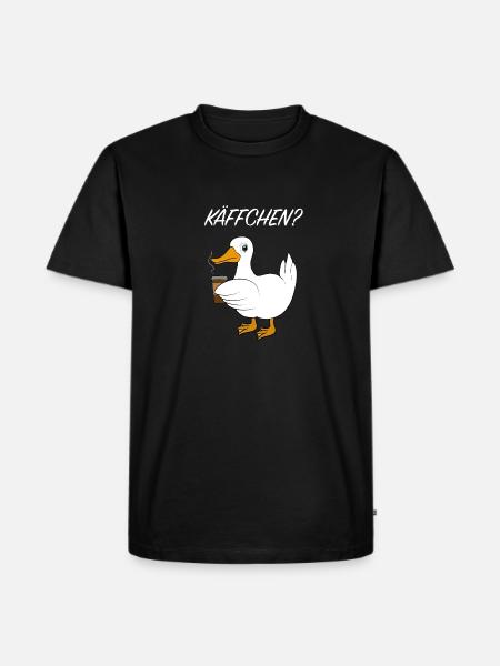 Ente Kaffee Spruch - Männer Premium Bio T-Shirt - Schwarz
