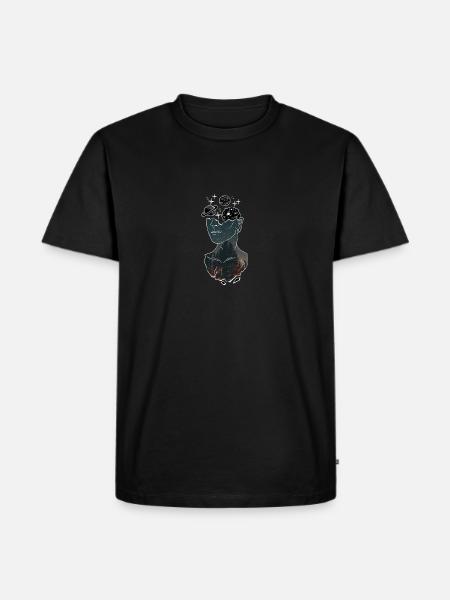 FEUER-MÄDCHEN - Männer Premium Bio T-Shirt - Schwarz
