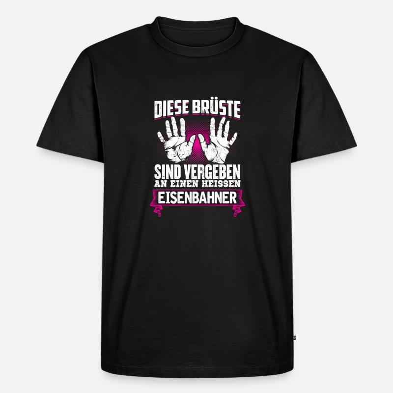 EISENBAHNER - Brüste - Männer Premium Bio T-Shirt - Schwarz