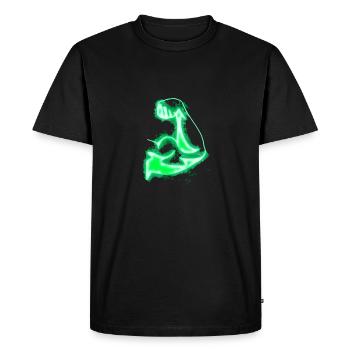 Bras fort brillant - T-shirt Premium bio Homme - noir - Devant - Nico (187cm)