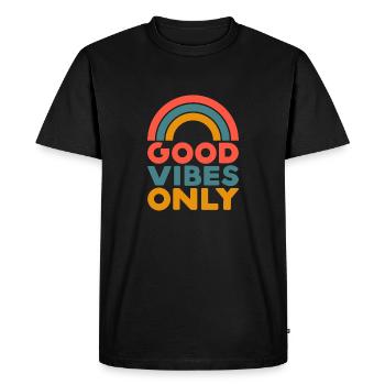 Bonnes Vibes Seulement - T-shirt Premium bio Homme - noir - Devant - Nico (187cm)
