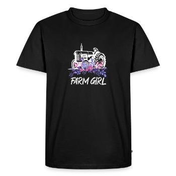 Farm Girl - Men's Premium Organic T-Shirt - black - Front - Nico (187cm)