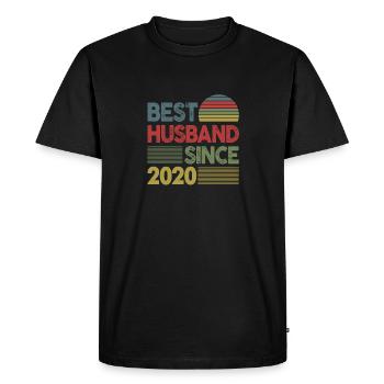 Best Husband Since 2020 - Men's Premium Organic T-Shirt - black - Front - Nico (187cm)