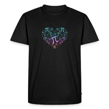 Pi Day Heart - Männer Premium Bio T-Shirt - Schwarz - Vorne - Nico (187cm)