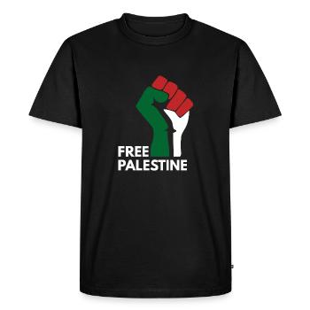 Palestine libre - T-shirt Premium bio Homme - noir - Devant - Nico (187cm)
