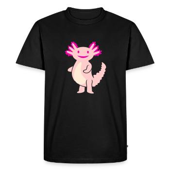Axolotl câlin (3c, Kawaii Tail Lurch) - T-shirt Premium bio Homme - noir - Devant - Nico (187cm)