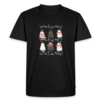 Mignon Chats Noël Chaton Tenue de Noël - T-shirt Premium bio Homme - noir - Devant - Nico (187cm)