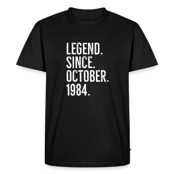Légende depuis octobre 1984 - T-shirt Premium bio Homme - noir - Devant - Nico (187cm)