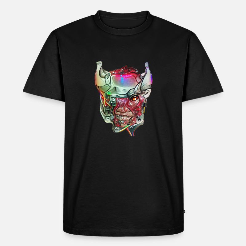 Cyborg Dämon - Männer Premium Bio T-Shirt - Schwarz