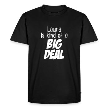 Laura est un peu une grosse affaire - T-shirt Premium bio Homme - noir - Devant - Nico (187cm)