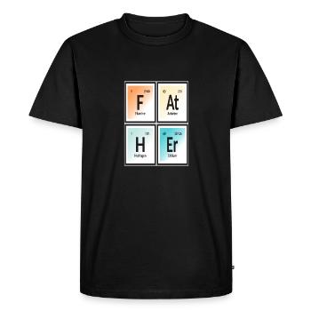 Father | Periodic Table of Elements - Men's Premium Organic T-Shirt - black - Front - Nico (187cm)