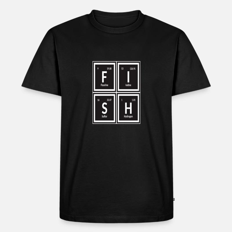 Fischtabelle der Elemente - Männer Premium Bio T-Shirt - Schwarz