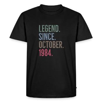 Légende depuis octobre 1984 - T-shirt Premium bio Homme - noir - Devant - Nico (187cm)