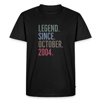 Légende depuis octobre 2004 - T-shirt Premium bio Homme - noir - Devant - Nico (187cm)