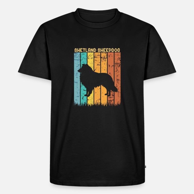 Shetland Schäferhund - Männer Premium Bio T-Shirt - Schwarz