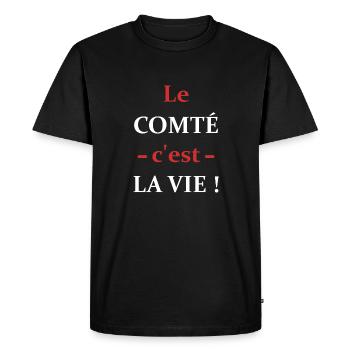 Le comté c'est la vie - T-shirt Premium bio Homme - noir - Devant - Nico (187cm)