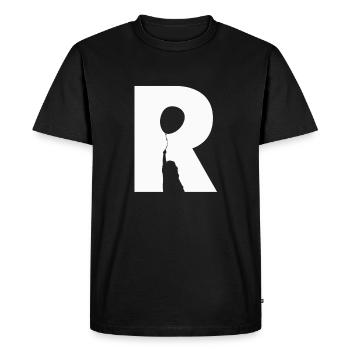 Optical illusion art psychadelic retro forms R - Men's Premium Organic T-Shirt - black - Front - Nico (187cm)