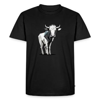 Vache minimaliste - T-shirt Premium bio Homme - noir - Devant - Nico (187cm)