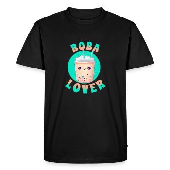 Bubble milk tea lover - Men's Premium Organic T-Shirt - black - Front - Nico (187cm)