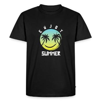 Profitez de l’été - T-shirt Premium bio Homme - noir - Devant - Nico (187cm)