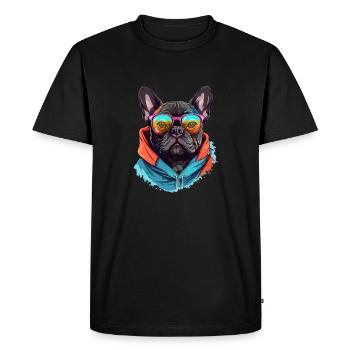 City companion: the ghost of the French bulldog - Men's Premium Organic T-Shirt - black - Front - Nico (187cm)