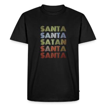 Père Noël rétro - T-shirt Premium bio Homme - noir - Devant - Nico (187cm)