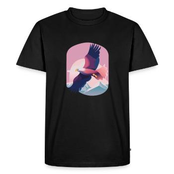 Haut dans les cieux (Collection d’animaux rêveurs) - T-shirt Premium bio Homme - noir - Devant - Nico (187cm)